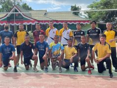 Perkuat Soliditas Polsek Entikong dan Satgas Pamtas Yonif Mekanis 643/Wns Adakan Olahraga Bersama